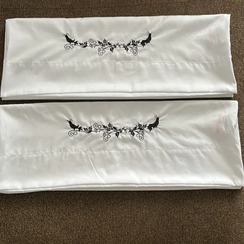 The Eclipse Collect Bright White Pillowcases with Custom Embroidery- Standard